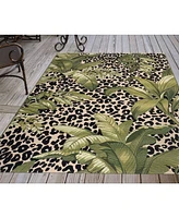 Liora Manne' Marina Safari Green 4'10" x 7'6" Outdoor Area Rug