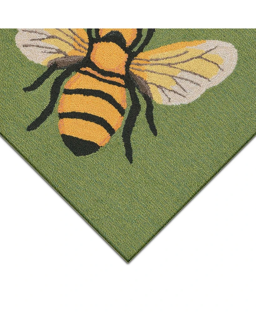 Liora Manne' Frontporch Bee Green 2' x 3' Outdoor Area Rug