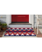 Liora Manne' Frontporch Stars and Stripes Red 1'8" x 2'6" Outdoor Area Rug