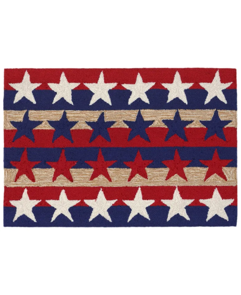 Liora Manne' Frontporch Stars and Stripes Red 2' x 3' Outdoor Area Rug