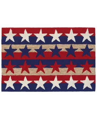 Liora Manne' Frontporch Stars and Stripes Red 2' x 3' Outdoor Area Rug