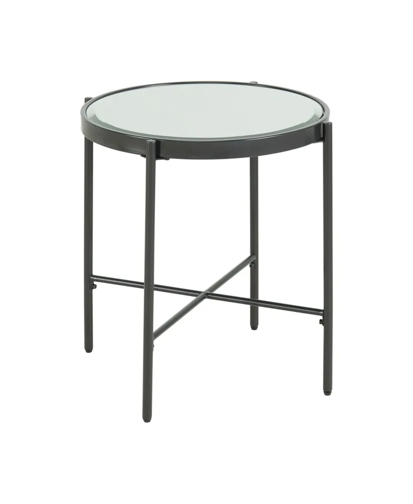 Picket House Furnishings Carlo Round End Table with Glass Top