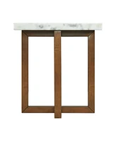 Picket House Furnishings Meyers Marble Square End Table