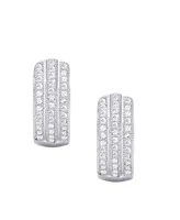 Macy's Cubic Zirconia 3-Row Huggie Hoop Earrings