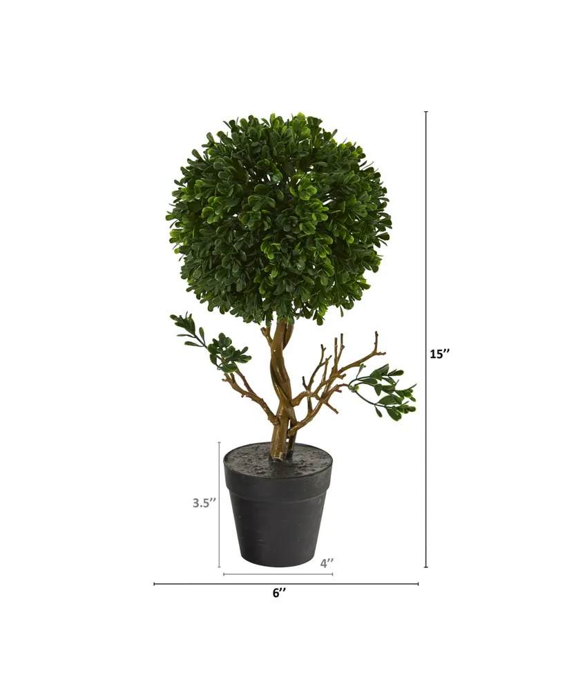 Nearly Natural Boxwood Topiary Artificial Tree, Indoor and Outdoor
