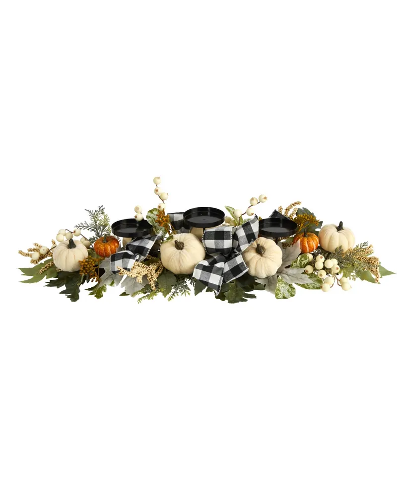 Nearly Natural Pumpkin and Berries Artificial Candelabrum