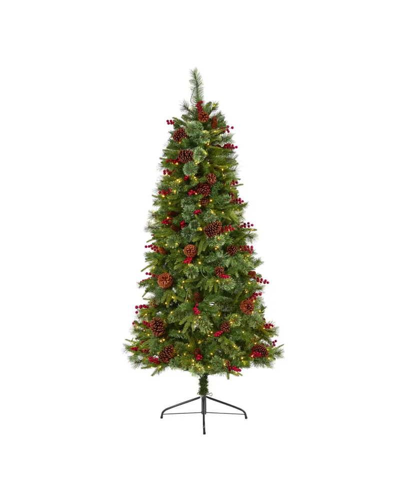 Nearly Natural Norway Mixed Pine Artificial Christmas Tree with Clear Led Lights