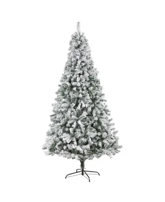 Nearly Natural Flocked Rock Springs Spruce Artificial Christmas Tree