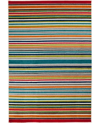 Portland Textiles Tropicana Santee Multi 6'7" x 9'6" Outdoor Area Rug