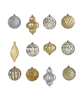 Nearly Natural Holiday Lux Shatterproof, 12 Count Christmas Tree Ornament Set