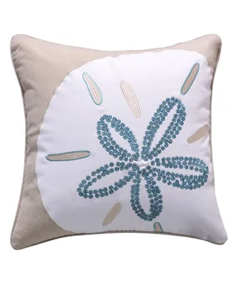 Levtex Laida Beach Sand Dollar Decorative Pillow, 18" x 18"