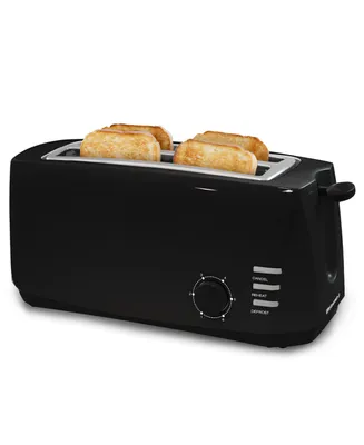 Elite Gourmet 4-Slice Long Slot Toaster, 6 Toast Settings, Slide Out Crumb Tray, Extra Wide 1.5" Slots for Bagels