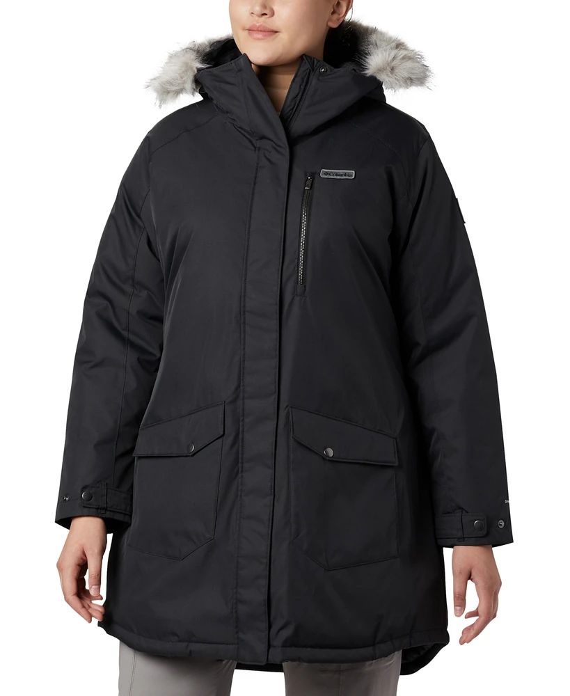 Columbia Plus Suttle Mountain Hooded Faux-Fur-Trim Long Insulated Coat