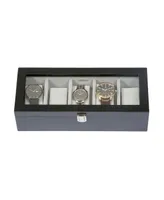 Mele Co. Tate Glass Top Wooden Watch Box in Java Finish