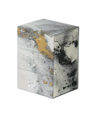 Mele Co. Maura Marbled Glass Jewelry Box with Gold Accents