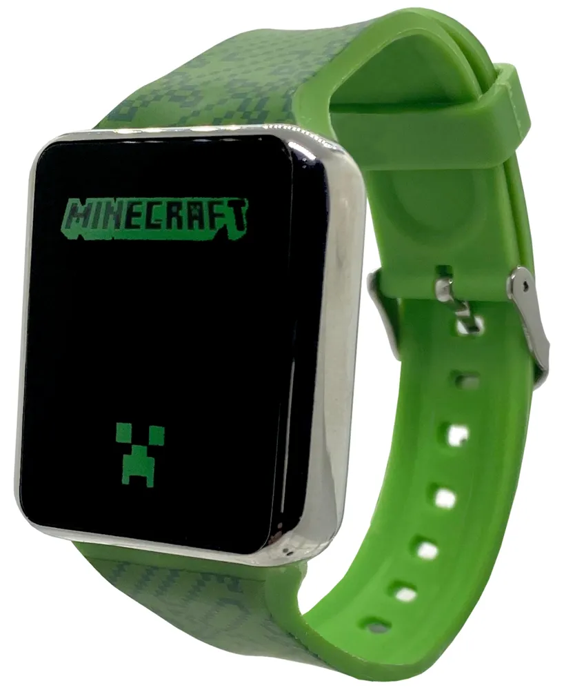 Accutime Kid's Minecraft Green Silicone Strap Touchscreen Watch 36x33mm