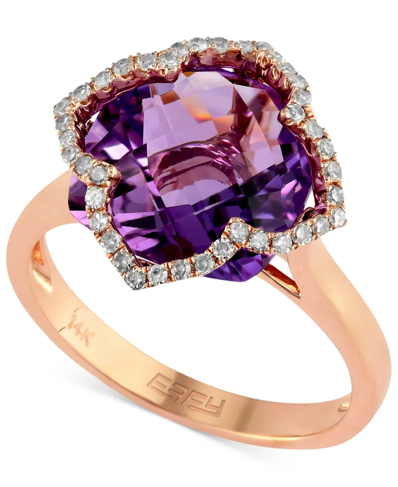 Lavender Rose by Effy Amethyst (5-3/4 ct. t.w.) and Diamond (1/5 Clover Ring 14k Gold