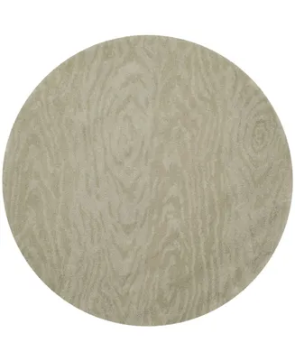 Martha Stewart Collection Layered Faux Bois MSR4534B Beige 4' x 4' Round Area Rug