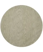 Martha Stewart Collection Layered Faux Bois MSR4534B Beige 4' x 4' Round Area Rug