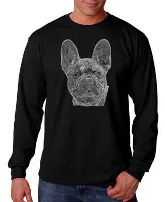 La Pop Art Men's French Bulldog Word Long Sleeve T-shirt