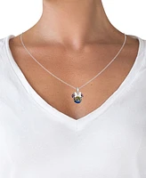 Disney Children's Rainbow Crystal Minnie Mouse 18" Pendant Necklace in Sterling Silver