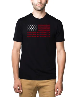 La Pop Art Men's Premium Word God Bless America T-shirt