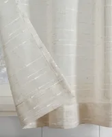 Textured Slub Stripe Anti-Dust Linen Blend Sheer Cafe Curtain Valance