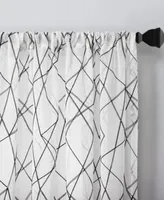 No. 918 Abstract Geometric Embroidery Semi Sheer Rod Pocket Curtain Panel Collection