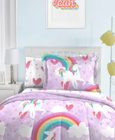 Dream Factory Unicorn Rainbow 7-Piece Full Bedding Set
