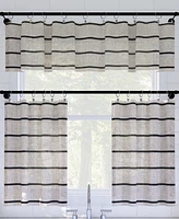 Clean Window Twill Stripe Anti-Dust Cafe Curtain Valance, 52" x 14"