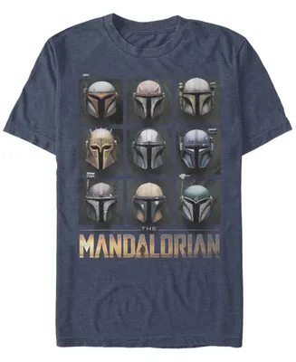 Fifth Sun Men's Star Wars Mandalorian Mando Helmet Boxup Short Sleeve T-shirt