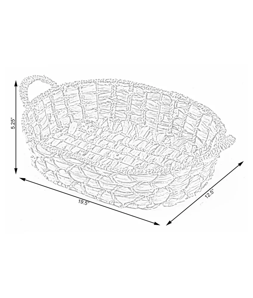 Vintiquewise Seagrass Fruit Bread Basket Tray with Handles