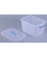 Vintiquewise Large Clear Storage Container with Lid and Handles