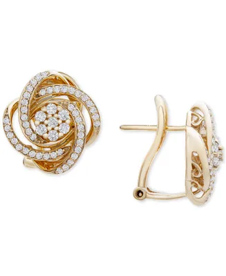Wrapped in Love Diamond Love Knot Stud Earrings (1/2 ct. t.w.) in 14k Gold, Created for Macy's