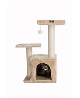 Armarkat Classic Real Wood Cat Tree A3207, 32-Inch Beige - Perfect for Your Feline Friend affordable cattower