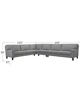 Closeout! Sandrew 4-Pc. Fabric Sectional with 2 Power Foot Rests, Created for Macy's