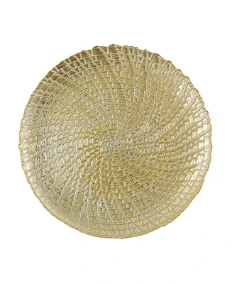 Vietri Rufolo Glass Gold Crocodile Service Plate/Charger