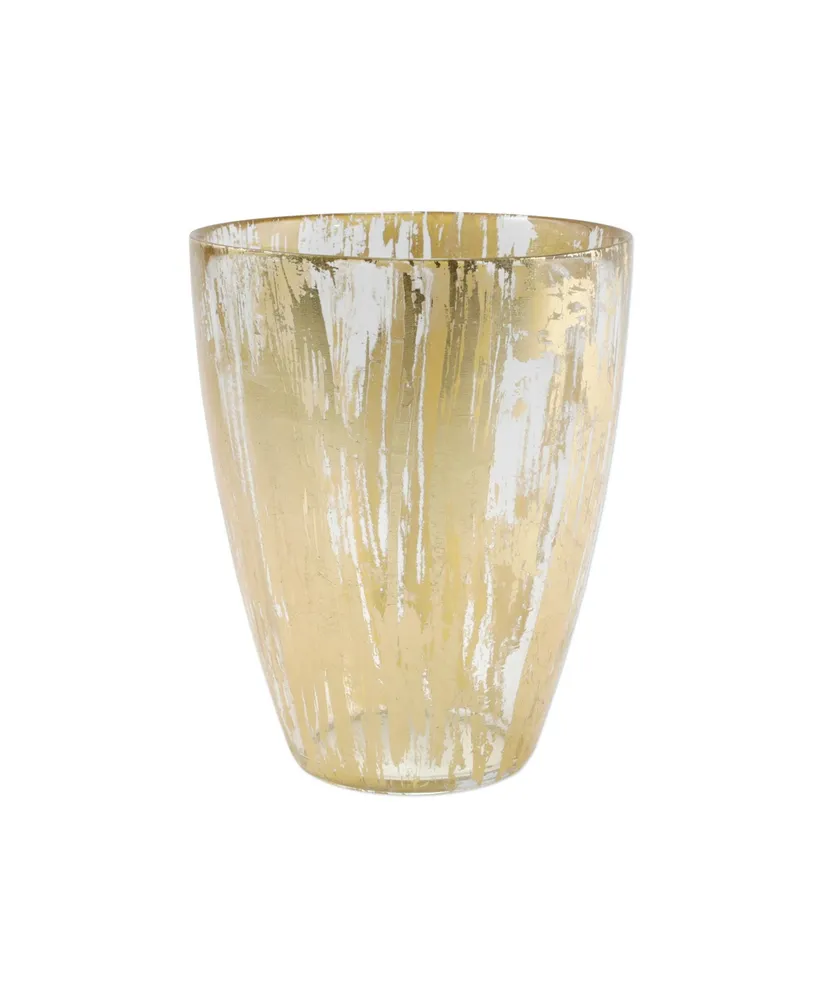 Vietri Rufolo Glass Gold Brushstroke Vase