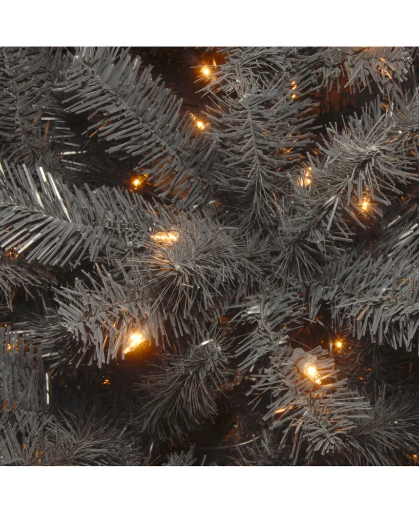 National Tree 4 .5" North Valley Black Spruce Hinged Tree with 200 Clear Lights