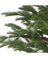 National Tree Company 4' Feel Real(R) Pe Norwegian Spruce Entrance Trees in Wiskey Barrel Pot with 100 Clear Lights