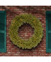 National Tree Company 48" "Feel-Real" Downswept Douglas Fir Wreath with 200 Warm White Led Lights