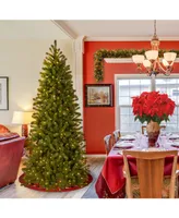 National Tree 7' Feel Real Downswept Douglas Fir Pencil Slim Hinged Tree with Dual Color Lights