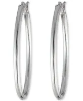 Lauren Ralph Lauren Medium Polished Hoop Earrings in Sterling Silver, 1.4"