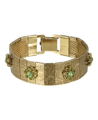 2028 Women's Brass Olivine Flower Bracelet