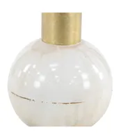 CosmoLiving by Cosmopolitan White Metal Vase, 14 x 10 x 10