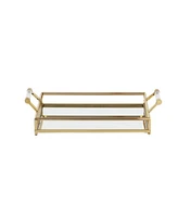CosmoLiving by Cosmopolitan Gold Metal Glam Tray, 5 " x 22 " x 12 "