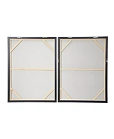 Multimedia and Abstract Art Paintings with Glitter, Set of 2