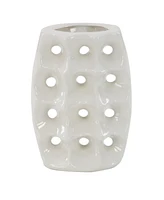 CosmoLiving by Cosmopolitan Set of 3 White Stoneware Modern Vase, 5" x 8"