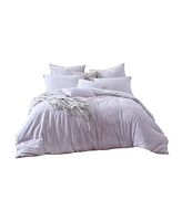 Swift Home Ultra Soft Valatie Cotton Garment Washed Dyed Reversible 3 Piece Duvet Cover Set