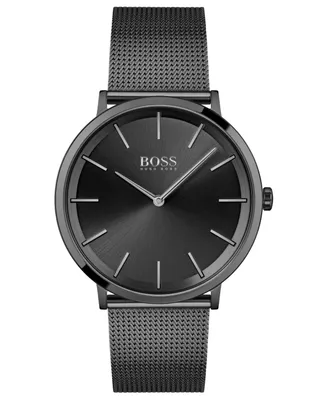 Hugo Boss Men's Skyliner Black Stainless Steel Mesh Bracelet Watch 40mm
